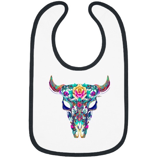 Cow Pet JCombs Art of the Cow Skull 08 Bibs