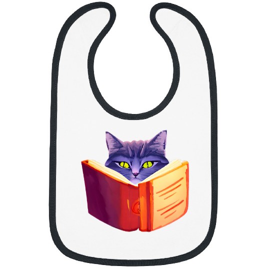 Book Fun Cat Reads Book Maine Coon Cat Holder Persian Cat Bibs