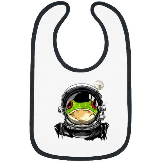 Frog Pet Outer Space Astronaut Frog Animal Face Frog Lover Galaxy Bibs