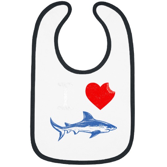 Shark Pet Funny I Love Shark Lover Gift For Men Women Bibs