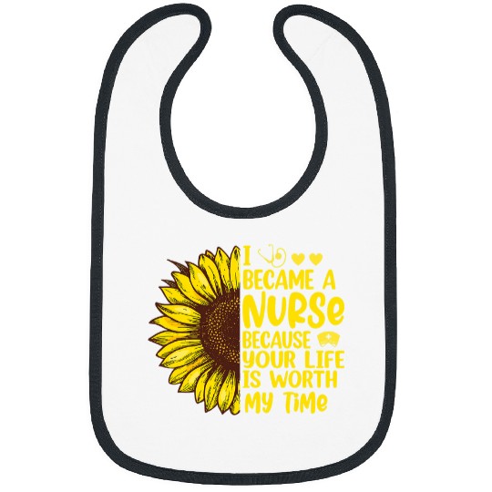 nurses Job I Became A nurses Sunflower ER RN LD ICU Nursing Women Bibs