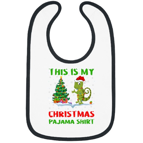 Chameleon Pet This Is My Christmas Pajama  Chameleon Christmas Bibs