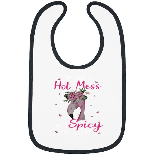 Flamingo Pet Im Not A Hot Mess Im A Spicy Disaster Funny Bibs