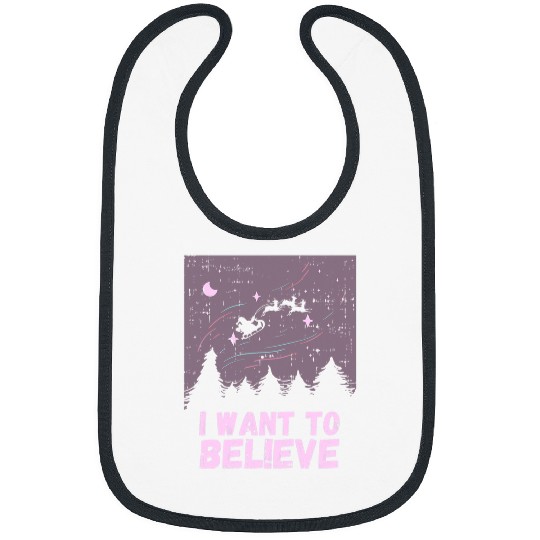 Aliens UFO I Want To Believe In Santa Alien UFO Paranormal Christmas 21 Bibs
