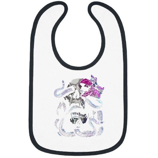 Snake Pet and Skull Witchcraft Gothic Occult Horror Halloween 13 Bibs