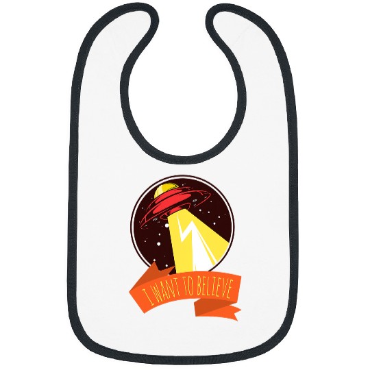 Aliens UFO I Want To Believe UFO Alien Distressed Bibs