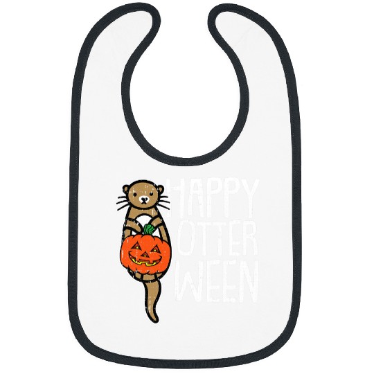 Otter Pet Otters Happy OtterWeen Lazy Halloween Costume Funny Animal Pun Bibs