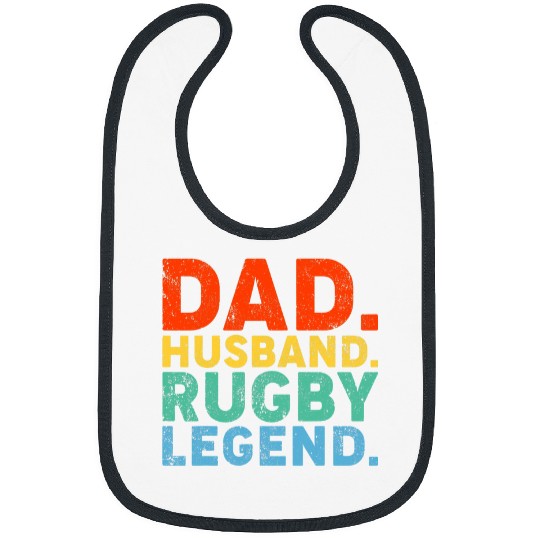 Sport Rugby Player Dad Husband Rugby Legend Fathers Day Bibs