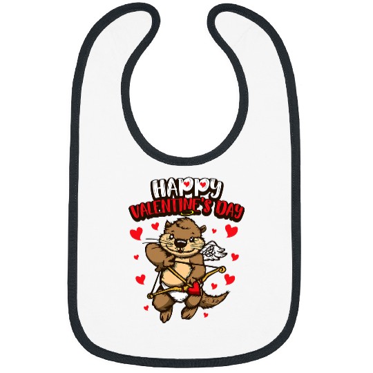 Otter Pet Valentines Otter Sweet Cupid Animals Bibs
