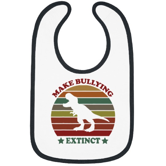 Dinosaur Pet Kids Make Bullying Extinct Unity Day Orange Dinosaur Trex Bibs