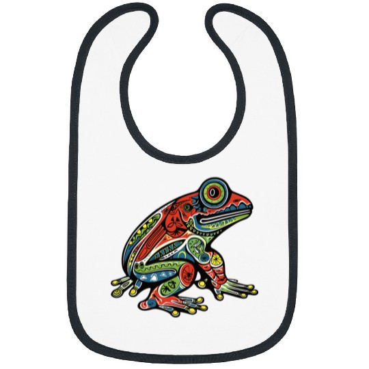 Frog Pet Native American Indian Style Art Pacific Northwest 3 Bibs