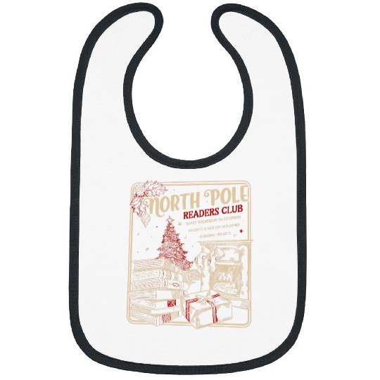 Book Fun North Pole Readers Club Bookish xmass Santa Book Reading Bibs