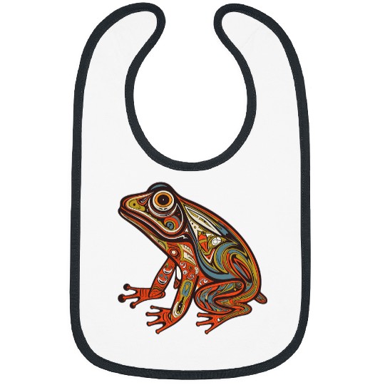 Frog Pet Native American Indian Style Art Pacific Northwest 0 Bibs