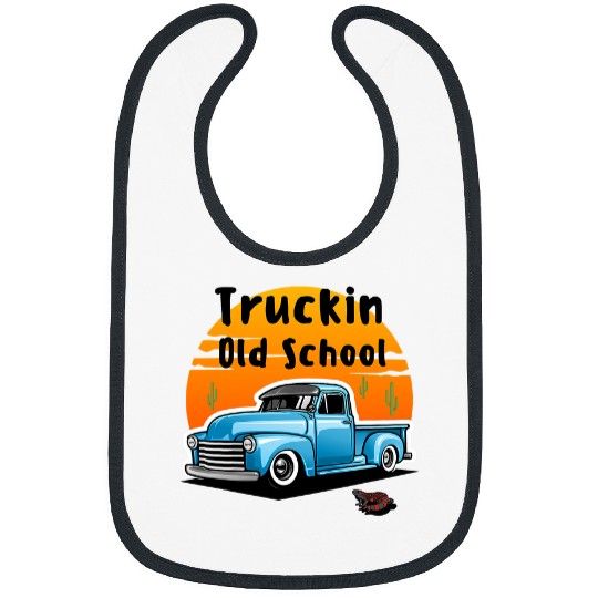 Komodo Pet Truckin Old School vintages Retro Pickup Truck Cactus Lizard 03 Bibs