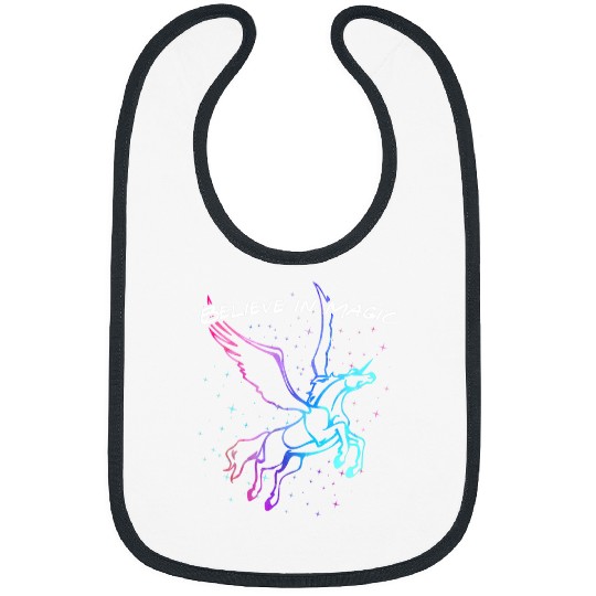 Unicorn Pet BELIEVE IN MAGIC Unicorn Pegasus Flying Horse Fantasy Art 3 Bibs