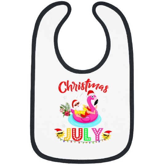 Flamingo Pet in Santa Hat Christmas In July 4 Bibs