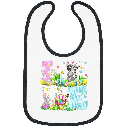 Lemur Pet Easter Egg Hunt Funny Love Lemur Easter Sunday Bibs