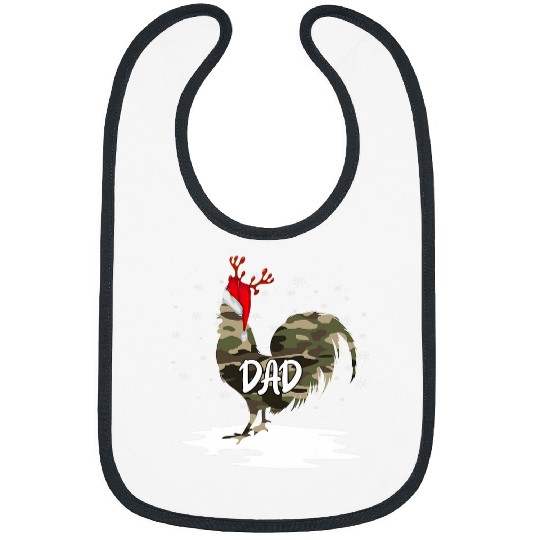 Chicken Pet Rooster Camoflauge Dad Camo Military Tactical xmass Family Bibs
