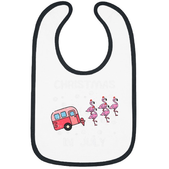 Flamingo Pet Christmas In July Flamingo Trailer Summer xmass Camp Bibs