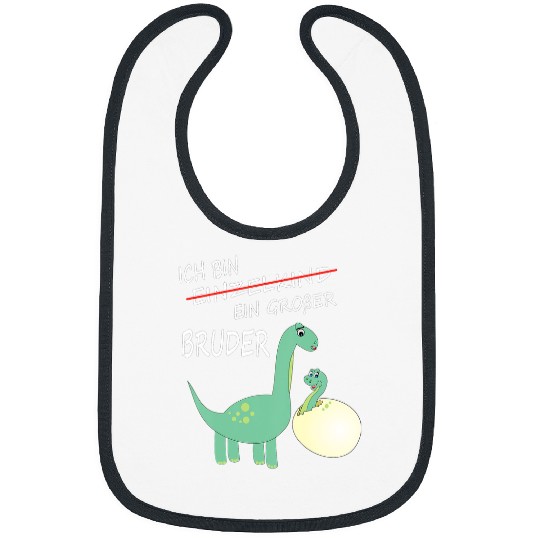 Dinosaur Pet Kids Outfit saying Ich werde grosser Bruder baby dinosaur design2 Bibs
