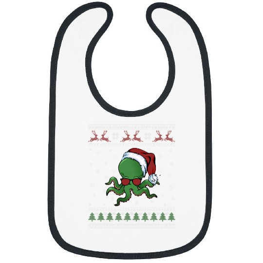 Octopus Pet Cute Cthulhu xmass Squid Monster Ugly Christmas 05 Bibs
