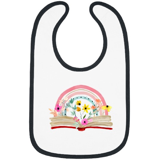 Book Fun Boho Rainbow Reading Floral Books Flowers Aesthetic Bookworm Bibs