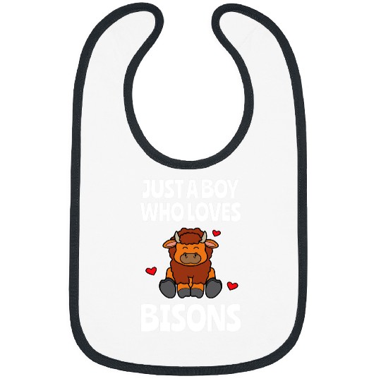 Cow Pet Just A Boy Who Loves Bisons Buffalo Farmer Animal Cow Nature Bibs