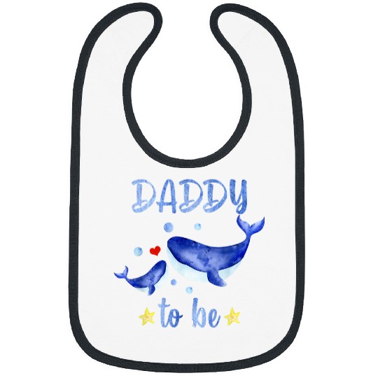 Whale Pet Mens Daddy To Be Whale Baby Shower Sea Animal Themed White Bibs
