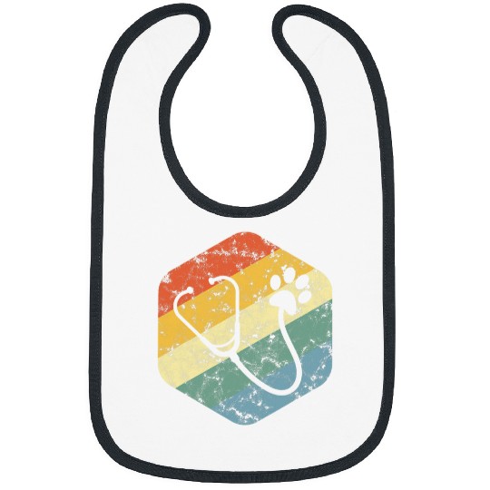 Veterinarian Job Student Animal Welfare Lover Doctor Vet Retro Bibs