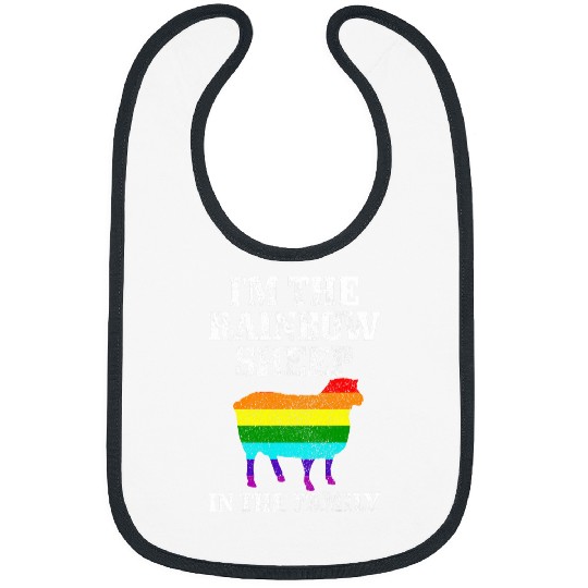 Sheep Pet Gay Pride Month Funny LGBTQ Rainbow Flag Sheep Queer Bibs