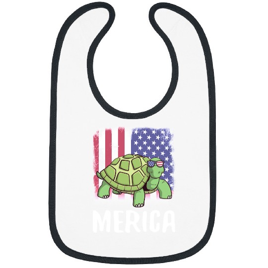 Turtle Pet Merica Turtle USA American Flag 14 Bibs