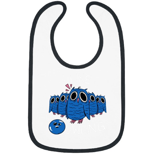 Sport Bowling I Like Owling Owl Funny Bowling 2 Bibs