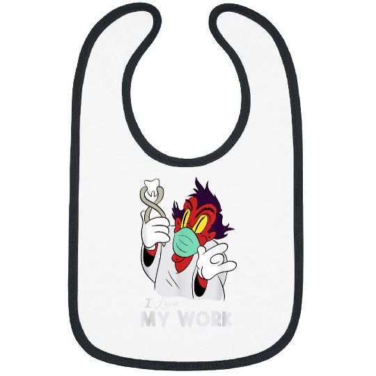 dentists Job I Love My Work Devil dentists Dental Care Dental Assistant Bibs