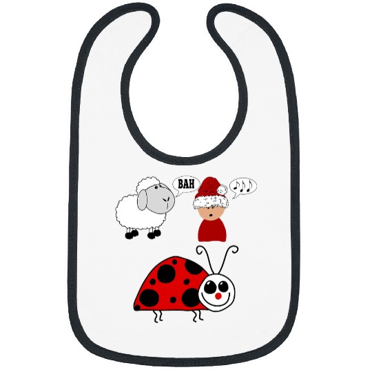 Sheep Pet Bah Humbug Sheep Caroler Lady Bug Bah Humbug Bibs