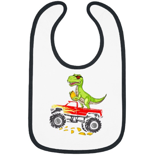 Dinosaur Pet Kids Dinosaur Riding Mexican Monster Truck Cinco De Mayo Kids Boy Bibs