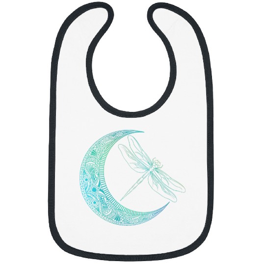 Crescent Moon And Dragonfly 2Wildlife Insects Entomologist Bibs