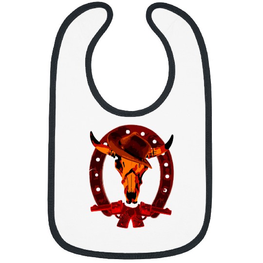 Horse Pet Western Cowboy Bull Skull vintages pistols horse shoe Bibs