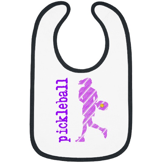 Sport Pickleball Player Typography V Neck Purple Bibs