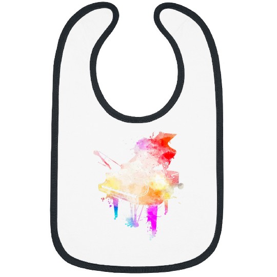 Musician Artist Music Teacher Watercolor Piano Bibs