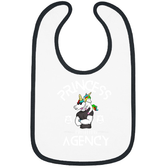 Unicorn Pet Princess Protection Agency Unicorn Dad and Daughter Bibs
