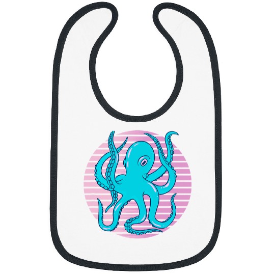 Octopus Pet Favorite Sea Animal vintages Sunset Funny Kraken Bibs