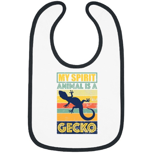 Gecko Pet Funny My Spirit Animal Is A Gecko Lizard Lovers Retro Style Bibs