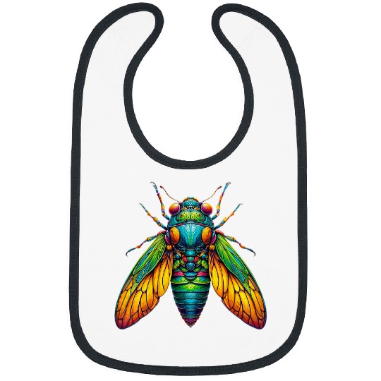 Cicada 2024 Insect Brood Colorful Entomology Cicada Lovers Bibs