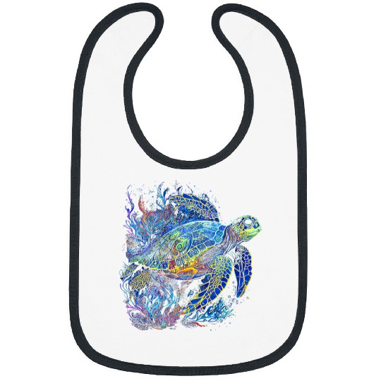 Turtle Pet Tortoise Waterturtle Ocean Natural Environment 4 Bibs