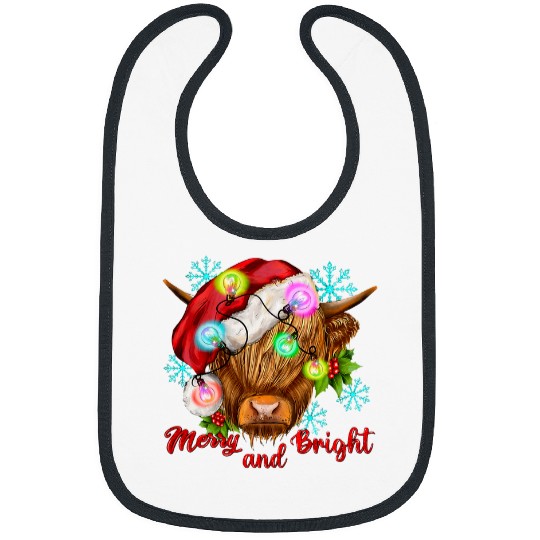 Cow Pet Highland Cow Christmas Ornaments Be Merry And Bright Western Bibs