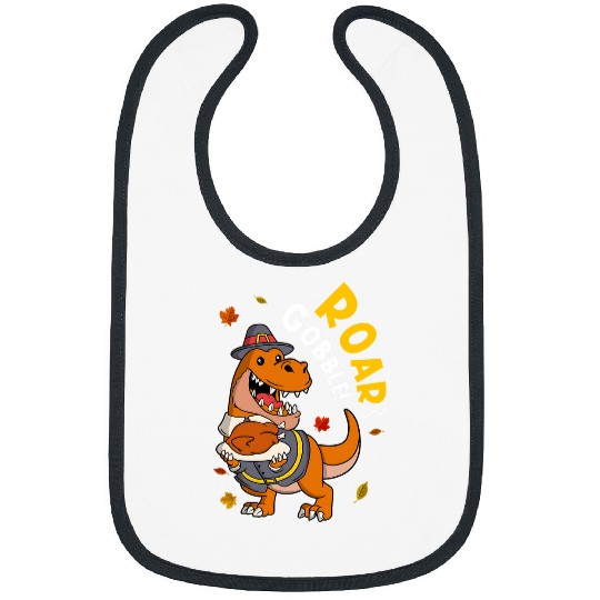Dinosaur Pet Roar Gobble T rexs Turkey Dinosaur Autumn Fall Thanksgiving Bibs