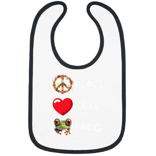 Frog Pet Rainforest Amphibian Love Frogs Peace Red Eyed Tree Frog Bibs