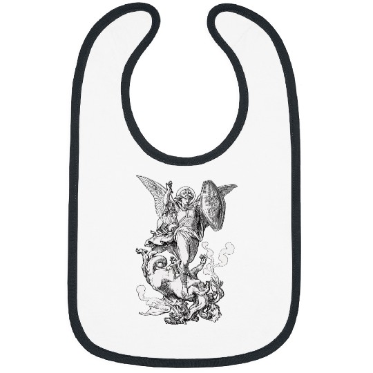 Dragon Pet Archangel Saint Michael Fighting the Dragon Catholic Bibs