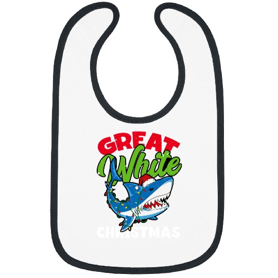 Shark Pet Great White Christmas 2Shark Lover Funny Sea Animals Bibs