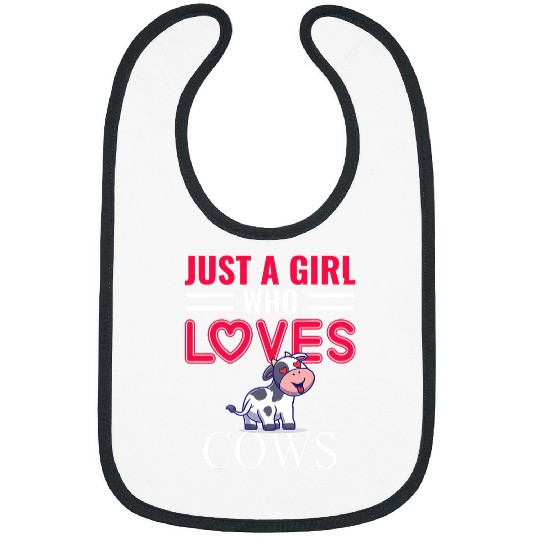 Cow Pet Just A Girl Who Loves Cows Cute Strawberry Cow Cowgirl Print Bibs